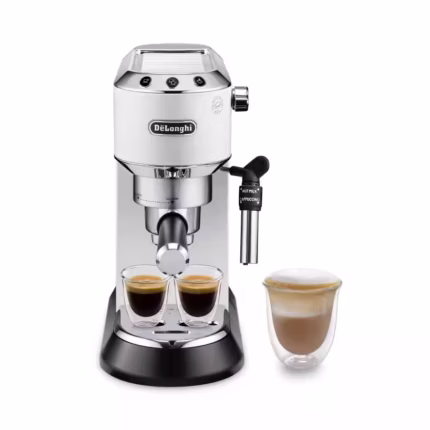 Dedica Black Manual Espresso Maker White