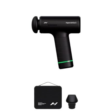 Hyperice Hypervolt Go 3 – Compact Handheld Percussion Massage Gun with QuietGlide Technology | 3 Speeds, Portable Lightweight Design | Helps Relieve Muscle Soreness and Improve Recovery