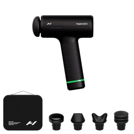 Hyperice Hypervolt 3 – QuietGlide Technology Handheld Percussion Massage Gun | 5 Speeds, 5 Interchangeable Heads | Helps Relieve Sore Muscles, Improve Mobility and Speed Up Recovery