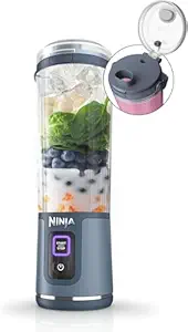 Ninja Blast Portable Cordless Blender (BC151INNV) – 530ml | USB-C Rechargeable | Crushes Ice & Frozen Fruit | BPA Free, Leak-Proof Travel Lid Denim Blue