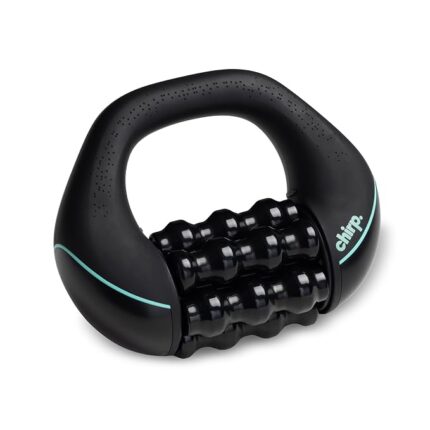 Chirp RPM Mini - Rolling Percussive Massager, Percussive Therapy, Whole Body Relief, Deep Tissue and Muscle Recovery, Percussion Massage, Rechargeable, Hands-Free Base, Powerful, 3-Speed Spin