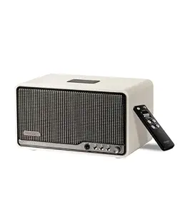 Edifier S300 Hi-Fi Tabletop Speaker, Hi-Res Audio LDAC 80W Power, Wireless Multi-Room & Stereo Pairing, Works with AirPlay 2 Bluetooth 5.4 USB-C AUX Inputs, Retro Design with Remote, Ivory